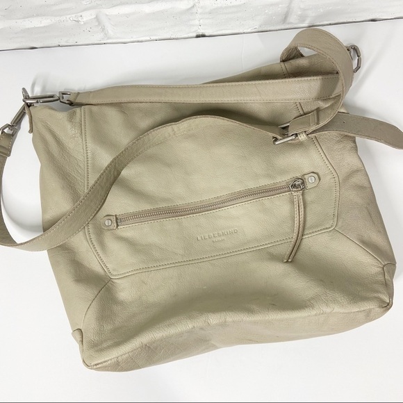 Leibeskind Berlin Taupe Soft Leather Hobo Crossbody - Picture 1 of 10